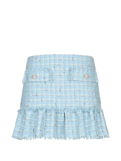 Liu •jo Ruffled Mini Skirt In Blue