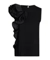 Liu •jo Liu Jo Ruffle Detailed Sleeveless Top In Black