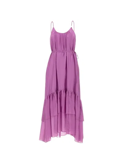 Liu •jo Ruffled Tiered Dress In Purple