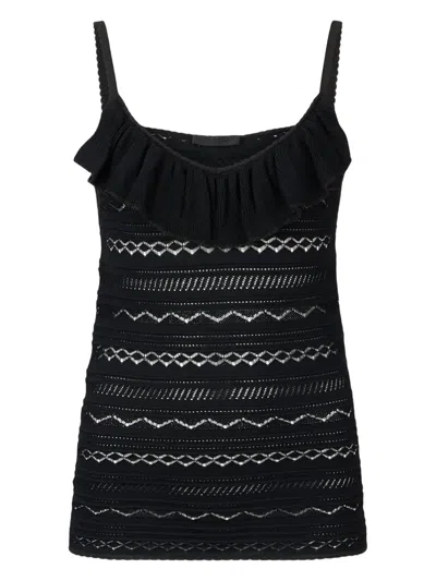 Liu •jo Ruffled Top In Black