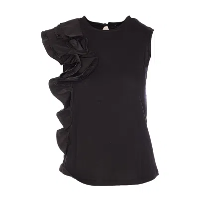Liu •jo Ruffled Top In Black
