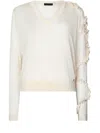 Liu •jo White Jumper With Ruching In Weiss