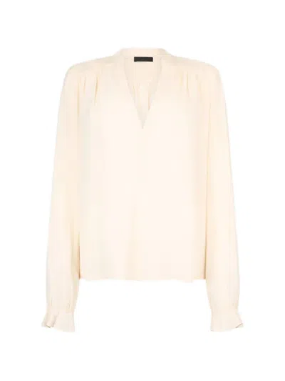 Liu •jo Ruffled V-neck Blouse In Multi