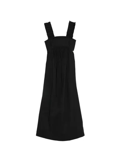 Liu •jo Ruffled-sleeve Maxi Dress In Black