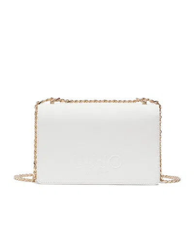 Liu •jo Liu Jo Saffiano Chain Shoulder Bag In White