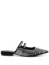 Liu •jo Liu Jo Pointed Toe Slip-on Shoes With Square Stud Detailing In Black