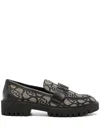 Liu •jo Logo-jacquard Loafers In Black