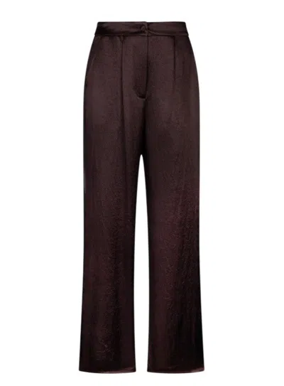 Liu •jo Satin Elastic Waist Wide Trousers In Black