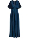 Liu •jo Liu Jo Blu Midi Dress In Satin With V-neck In Blue
