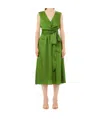 Liu •jo Satin Midi Dress In Erba