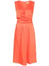 Liu •jo Satin Midi Dress In Orange