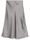 Liu •jo Satin Midi Skirt In Grey