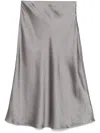 Liu •jo Satin Midi Skirt In Grey