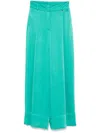 Liu •jo Satin Palazzo Pants In Green