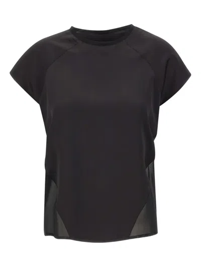 Liu •jo Satin Short-sleeve Top In Brown