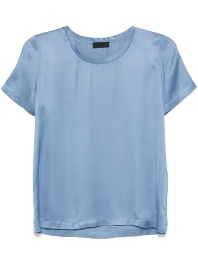 Liu •jo Satin T-shirt In Blue