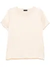 Liu •jo Yellow Crew-neck Blouse With Short Sleeves In Neutrals