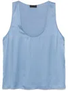 Liu •jo Sleeveless Light Blue Satin Top In Blue