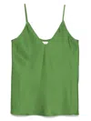 Liu •jo Satin Tank Top In Green
