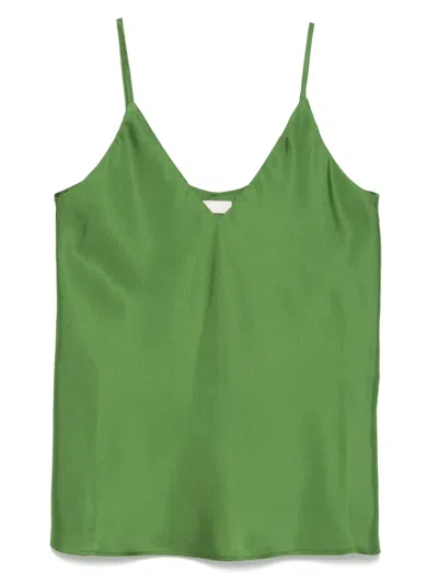 Liu •jo Satin Tank Top In Green