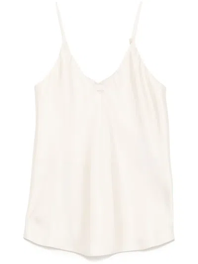 Liu •jo Satin Tank Top In Neutrals