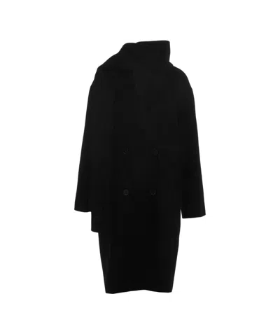 Liu •jo Scarf-neck Coat In Black