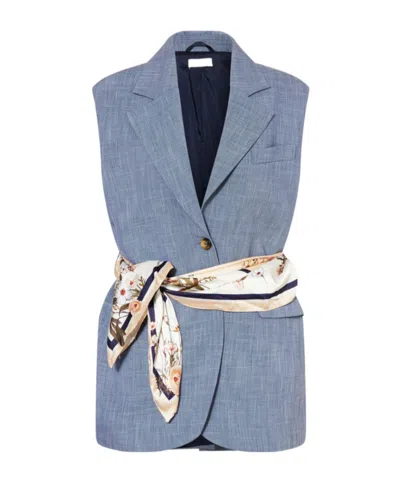 Liu •jo Liu Jo Scarf Vest In Blue