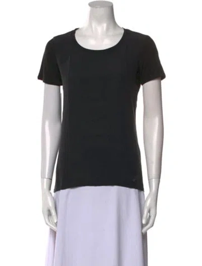 Pre-owned Liu •jo Scoop Neck Short Sleeve T-shirt In Black