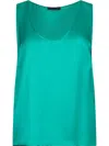 Liu •jo Scoop-neck Sleeveless Top In Blue