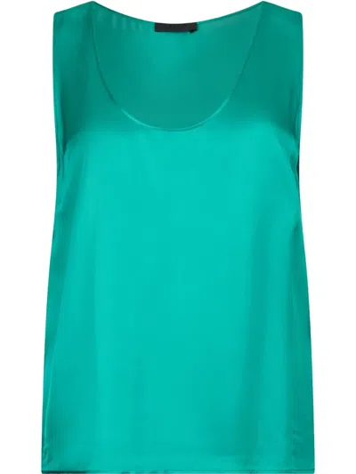 Liu •jo Scoop-neck Sleeveless Top In Blue