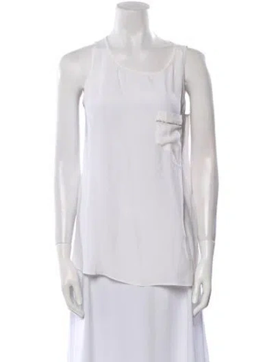 Pre-owned Liu •jo Scoop Neck Sleeveless Top In White