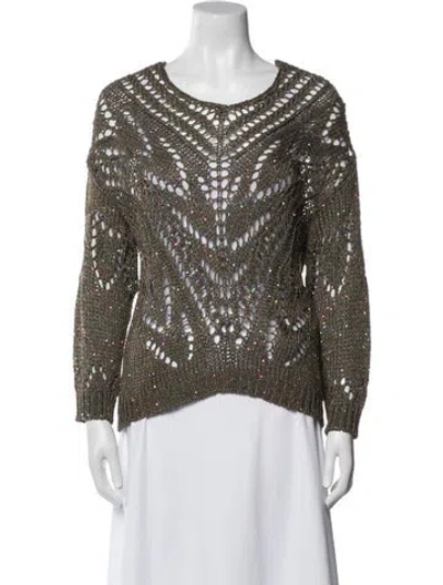 Pre-owned Liu •jo Scoop Neck Sweater In Multi