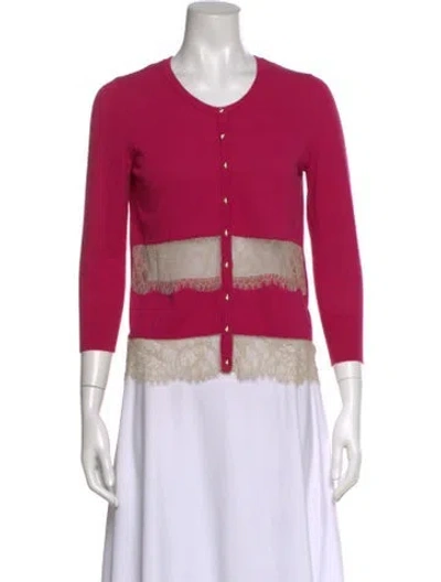 Pre-owned Liu •jo Scoop Neck Sweater In Pink