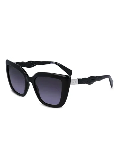 Liu •jo Sculpted-arm Sunglasses In Black