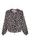 Liu •jo Semi-sheer Polka Dot Blouse In Black