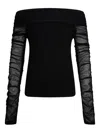 Liu •jo Liu Jo Semi-sheer Sleeves Hem In Black