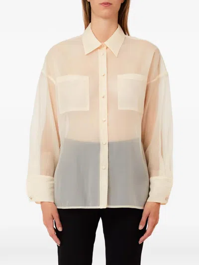 Liu •jo Semi-sheer Shirt In Multi