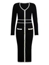Liu •jo Sequin-embellished Button-front Midi Dress In Black