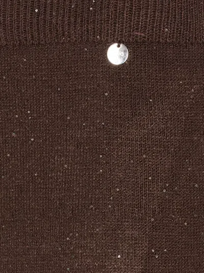 Liu •jo Sequin-embellished Midi Skirt In Brown