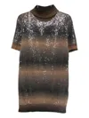 Liu •jo Pailletten-minikleid Mit Rollkragen In Brown