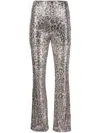 Liu •jo Sequin-embellished Straight-leg Trousers In Nude