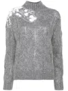 Liu •jo Sequin-embellished Sweater In Grey