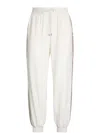 Liu •jo Liu Jo White And Gray Trousers With Shimmering Side Panels In Nude