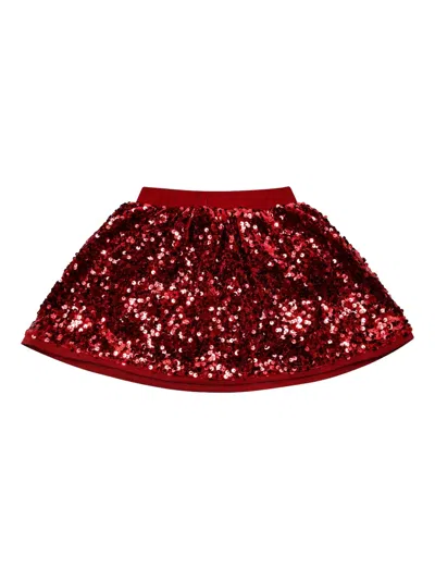Liu •jo Kids' Sequin-embellishment Skirt In Red