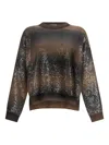 Liu •jo Sequin-embroidered Crew Neck Jumper In Brown