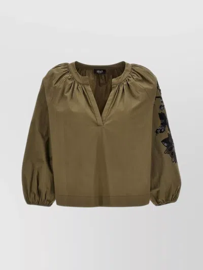 Liu •jo Sequin Embroidery Blouse In Green