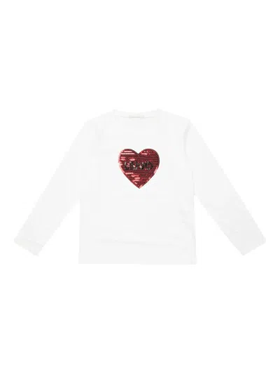 LIU •JO SEQUIN-HEART LONG-SLEEVED T-SHIRT