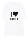 Liu •jo Sequin-heart T-shirt In White