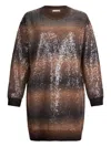 Liu •jo Sequin Knit Dress In Brown