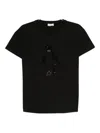 Liu •jo Crew Neck T-shirt With Rhinestones In Black